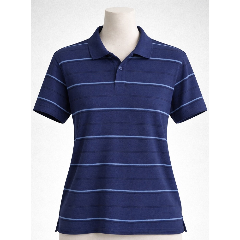 IZOD XFG Cool-FX Swingflex Mens Navy Blue Striped Golf Polo Shirt Size‎ M